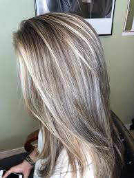 Blonde Beige Highlights Grey Blonde Hair Dark Roots Blonde Hair Carmel Brown Hair