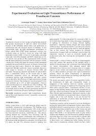 Pdf Experimental Evaluation On Light Transmittance Performance Of Translucent Concrete