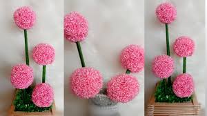 Maybe you would like to learn more about one of these? Baru Cara Membuat Bunga Pom Pom Dari Pita Jepang Pom Pom Flowers From Plastic Ribbons Youtube