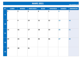Calendrier mensuel 2021 mois de juillet 2021. Calendrier Mars 2021 A Consulter Ou Imprimer Calendrier Best