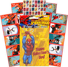 Spider man valentine coloring pages. 30 Spiderman Valentine Treat Bags 32 Avengers Valentine Cards With Tattoos Marvel Avengers Spiderman Valentines Day Cards For Toddlers Kids Boxed School Classroom Pack Paper Craft Arts Crafts