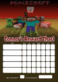 Personalised Minecraft Reward Chart Adding Photo Option Available