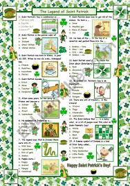 Patrick's day is celebrated on march 17 each year. The Legend Of Saint Patrick With Answers Esl Worksheet By Maguyre