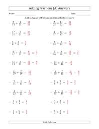 The Adding Fractions With Like Denominators Simple Fraction Sums A Math Worksheet Page 2 Adding Fractions Simple Fractions Fractions Worksheets