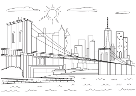 The original format for whitepages was a p. Art Coloring Page Huge Poster The Brooklyn Bridge Digital Art By Olha Zolotnyk