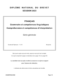 Brevet 2023 Amérique Grammaire | PDF
