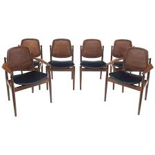 Danish Modern Arne Vodder Set Of Six Dining Chairs With Cane Back Dining Chairs Dining Room Chairs Modern Chair