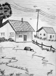 Drawing only the shadows of the rocks (negative drawing) makes easy work of them! Easy Landscape Drawings For Beginners
