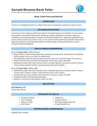 free resume templates for bank tellers