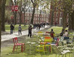 Harvard Yard Transformed By Colorful Chairs The Boston Globe Harvard Yard Colorful Chairs Chair