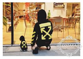オフホワイト ジップパーカー 犬服 off white おしゃれ ドッグウェア off white 犬とのペアルック 小型犬 中型犬 大型犬 かわいい 犬 ペット服 大型犬