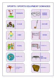 Sports Sports Equipment Dominoes Esl Worksheet By 0lynxy0