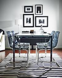 Dining table with clear tempered glass top, 3 chrome legs round table for 2 or 4 person, modern round glass kitchen table furniture for home office kitchen dining room (w 35.4 x l 35.4 x h 29.5 inch) 4.5 out of 5 stars. Stockholm Rug Flatwoven Black Stripe Handmade Stripe Off White Black Off White 5 7 X7 10 Ikea Furniture Glass Dining Table Designs Home Furniture