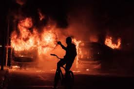 Image result for paris bus burning