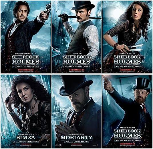 Six New SHERLOCK HOLMES: A GAME OF SHADOWS Character Posters - FilmoFilia