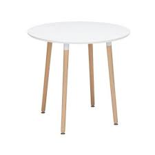 32 Mid Century Modern Round Dining Table With Solid Wood Legs White Ofm In 2020 Round Dining Table Modern Round Dining Table Small Dining Table