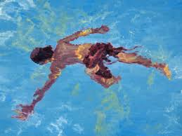 Boy Swimming In The Pool At A Hotel In San Antonio Pool Paint Figure Painting Boys Swim