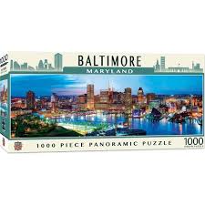 1000 pieces, 13x39 finished size. Masterpieces Inc Downtown Baltimore Maryland 1000 Piece Panoramic Jigsaw Puzzle Target