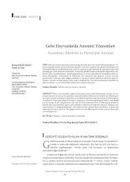 Pdf Gebe Hayvanlarda Anestezi Yontemleri
