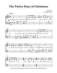 The Twelve Days Of Christmas Easy Beginner Sheet Music With Lyrics Christmas Piano Music Christmas Piano Christmas Piano Sheet Music