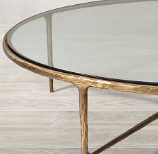Thaddeus Forged Brass Glass Round Coffee Table Round Glass Coffee Table Coffee Table Round Metal Coffee Table