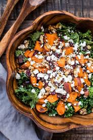 Roasted Sweet Potato Salad With Cranberries Walnuts And Goat Cheese Foraged Dish Salad With Sweet Potato Roasted Sweet Potatoes Sweet Potato Salad Recipe