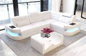 > xxl sofa mit beleuchtung. Ledersofa Como In Der L Form Beleuchtung Inkl Farbwechsel