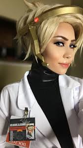 Doctor Angela Ziegler At Your Service Halo Cosplay Cosplay Makeup Overwatch Cosplay