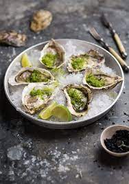 Oysters With Spicy Cucumber And Lime Granita Masakan Asia Resep Minuman Masakan
