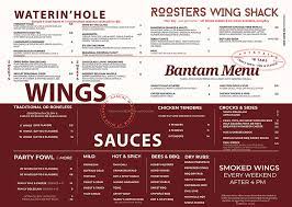 Menu Rooster S Wing Shack