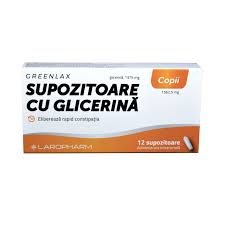 La copii cu varsta sub 2 ani, deoarece poate impiedica. Supozitoare Cu GlicerinÄ Pentru Copii Greenlax 12 Bucati Farmacia Tei