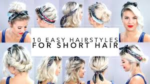 Just brush the hair all to one side and knot a french braid from the middle top. 10 Easy Hairstyles For Short Hair With Headband Milabu Short Hair Styles Easy Hair Styles Headbands For Short Hair