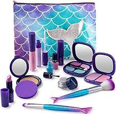 Amazon Com Make It Up Mermaid Collection Realistic Pretend Makeup Set Not Real Makeup Toys Makeup Kit For Kids Little Girl Makeup Kit Little Girls Makeup