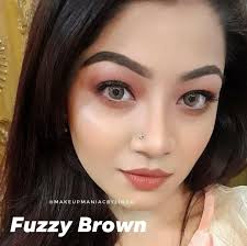 Angel Soft Fuzzy Brown Contact Lens Fuzzy Color Contact Lenses & Kit Box  from protected view for everyday wear with stylish contact lenses  #FuzzyBrown
