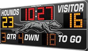Association football, commonly known as football the team that scores the most goals by the end of the match wins. Football Field Scoreboard 16 Wide Stadium Scoreboards Spectrum Scoreboards