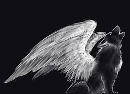 Anime Black And White Wolf With Wings Black And White Mystical Fantasy Howling Wolf Drawing With Wings Outline Tattoo Anime Wolf Wolf Drawing Fantasy Wolf