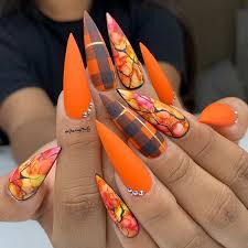 Fall Nail Design Ideas That Are Totally On Trend Moosie Blue In 2020 Thanksgiving Nail Designs Cute Nails For Fall Plaid Nails