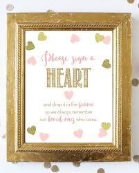 Sign A Heart Sign For A Frame Drop In Frame Guest Book Sign Etsy Pink Gold Baby Shower Pink Baby Shower Baby Shower Signs