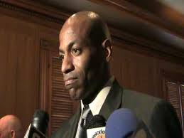 Hornets new GM Dell Demps meets with the media.