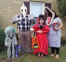 Suit & wig snazaroo facepaint fancy dress party. Diy Beetlejuice Family Costume