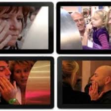 Participants caress their faces in Saving Face orchestrations at...