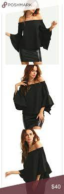 Black Off Shoulder Bell Sleeve Top Clothes Design Fashion Design Black Bell Sleeve Top