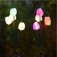 4led Multi Color Changing Solar Tulip Stake Lights For Garden Patio Backyard Flower Lights Shenzhen Better Solar Flower Lights Backyard Flowers Flower Lights