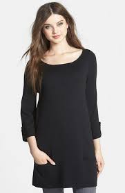 Caslon Knit Tunic Regular Petite Nordstrom Women Tunic Tops Black Knit Tunic Knit Tunic