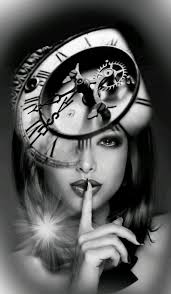 Black And White Womans Face Tattoo Design Clock Tattoo Design Watch Tattoos Time Tattoos