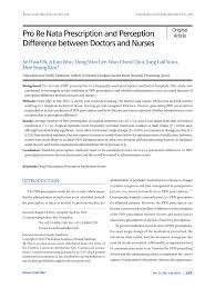Check spelling or type a new query. Pdf Pro Re Nata Prescription And Perception Difference Between Doctors And Nurses