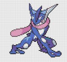 658 Greninja By Electryonemoongoddes Pixel Art Pokemon Pokemon Cross Stitch Pokemon Cross Stitch Patterns