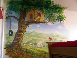 kid s treehouse wall murals house mural tree mural