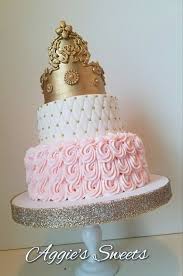 Pink And Gold Princess Baby Shower Cake Gold Baby Shower Cake Baby Shower Princess Princess Baby Shower Cake