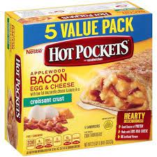 Hot Pockets Bacon Egg Cheese Croissant Crust Breakfast Sandwiches 22 5 Oz 5 Ct Frozen Walmart Com Breakfast Sandwiches Frozen Bacon Egg And Cheese Frozen Breakfast